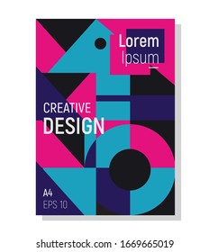 geometric abstract background covers set. colorful ethnic patterns shapes composition, vector covers design. eps 10