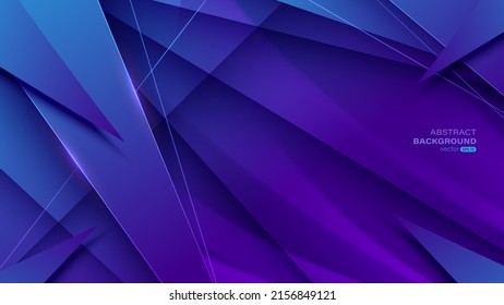Geometrischer abstrakter Hintergrund wird mit violetten Farbverlauf-Überlappungsschichten und Diagonallinien erstellt. Vektorgrafik
