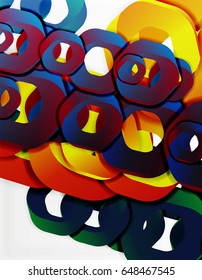 Geometric abstract background, cut chain shapes or hexagons on white. Vector illustration