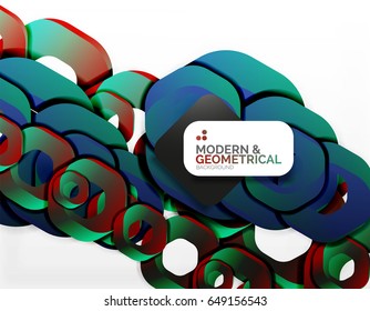 Fondo geométrico abstracto, formas de cadena de corte o hexágonos en blanco. Ilustración del vector
