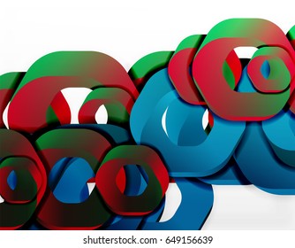 Fondo geométrico abstracto, formas de cadena de corte o hexágonos en blanco. Ilustración del vector