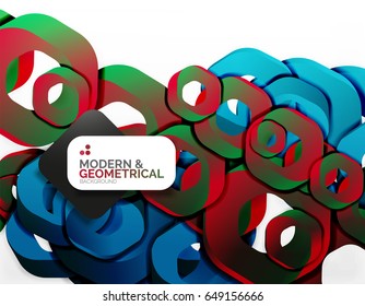 Fondo geométrico abstracto, formas de cadena de corte o hexágonos en blanco. Ilustración del vector