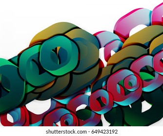 Geometrischer abstrakter Hintergrund, Schnittkettenformen oder Hexagons auf Weiß. Vektorgrafik