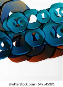 Fondo geométrico abstracto, formas de cadena de corte o hexágonos en blanco. Ilustración del vector