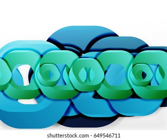 Geometric abstract background, cut chain shapes or hexagons on white. Vector illustration