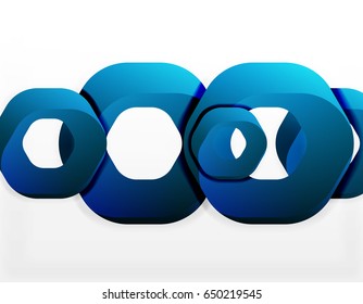 Fondo geométrico abstracto, formas de cadena de corte o hexágonos en blanco. Ilustración del vector