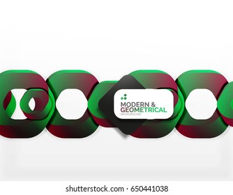 Geometrischer abstrakter Hintergrund, Schnittkettenformen oder Hexagons auf Weiß. Vektorgrafik