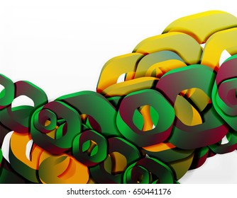 Fondo geométrico abstracto, formas de cadena de corte o hexágonos en blanco. Ilustración del vector