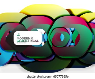 Geometrischer abstrakter Hintergrund, Schnittkettenformen oder Hexagons auf Weiß. Vektorgrafik