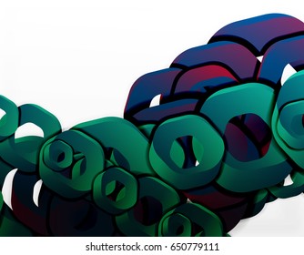 Fondo geométrico abstracto, formas de cadena de corte o hexágonos en blanco. Ilustración del vector
