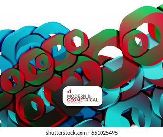 Geometrischer abstrakter Hintergrund, Schnittkettenformen oder Hexagons auf Weiß. Vektorgrafik