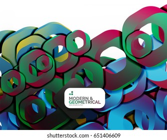 Geometrischer abstrakter Hintergrund, Schnittkettenformen oder Hexagons auf Weiß. Vektorgrafik