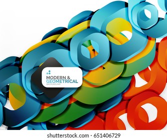Fondo geométrico abstracto, formas de cadena de corte o hexágonos en blanco. Ilustración del vector
