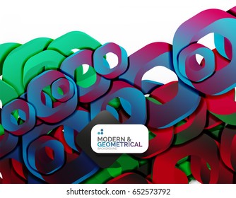 Geometrischer abstrakter Hintergrund, Schnittkettenformen oder Hexagons auf Weiß. Vektorgrafik