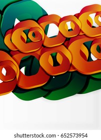 Fondo geométrico abstracto, formas de cadena de corte o hexágonos en blanco. Ilustración del vector