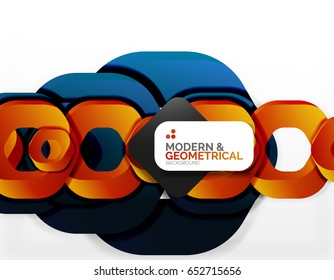 Geometric abstract background, cut chain shapes or hexagons on white. Vector illustration