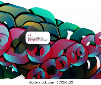 Fondo geométrico abstracto, formas de cadena de corte o hexágonos en blanco. Ilustración del vector