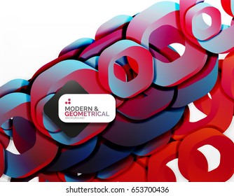 Fondo geométrico abstracto, formas de cadena de corte o hexágonos en blanco. Ilustración del vector
