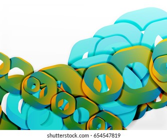 Fondo geométrico abstracto, formas de cadena de corte o hexágonos en blanco. Ilustración del vector
