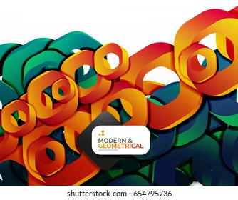 Fondo geométrico abstracto, formas de cadena de corte o hexágonos en blanco. Ilustración del vector