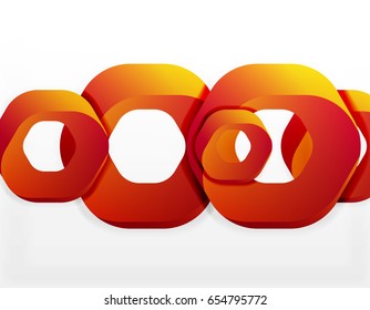 Fondo geométrico abstracto, formas de cadena de corte o hexágonos en blanco. Ilustración del vector