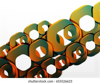 Fondo geométrico abstracto, formas de cadena de corte o hexágonos en blanco. Ilustración del vector