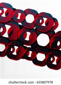 Fondo geométrico abstracto, formas de cadena de corte o hexágonos en blanco. Ilustración del vector