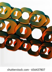 Geometrischer abstrakter Hintergrund, Schnittkettenformen oder Hexagons auf Weiß. Vektorgrafik