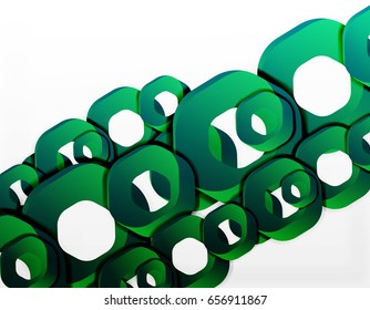 Fondo geométrico abstracto, formas de cadena de corte o hexágonos en blanco. Ilustración del vector