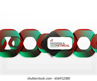 Geometrischer abstrakter Hintergrund, Schnittkettenformen oder Hexagons auf Weiß. Vektorgrafik
