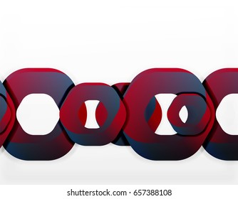 Fondo geométrico abstracto, formas de cadena de corte o hexágonos en blanco. Ilustración del vector