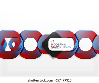 Fondo geométrico abstracto, formas de cadena de corte o hexágonos en blanco. Ilustración del vector