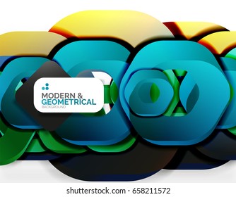 Geometrischer abstrakter Hintergrund, Schnittkettenformen oder Hexagons auf Weiß. Vektorgrafik