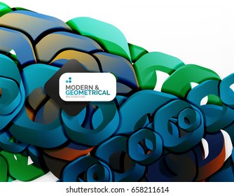 Fondo geométrico abstracto, formas de cadena de corte o hexágonos en blanco. Ilustración del vector