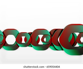 Fondo geométrico abstracto, formas de cadena de corte o hexágonos en blanco. Ilustración del vector