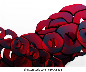 Fondo geométrico abstracto, formas de cadena de corte o hexágonos en blanco. Ilustración del vector