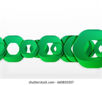 Fondo geométrico abstracto, formas de cadena de corte o hexágonos en blanco. Ilustración del vector