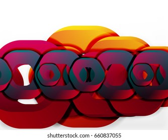 Fondo geométrico abstracto, formas de cadena de corte o hexágonos en blanco. Ilustración del vector