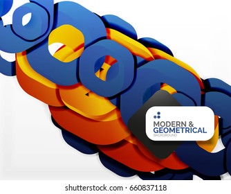 Fondo geométrico abstracto, formas de cadena de corte o hexágonos en blanco. Ilustración del vector