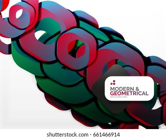 Fondo geométrico abstracto, formas de cadena de corte o hexágonos en blanco. Ilustración del vector