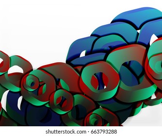 Fondo geométrico abstracto, formas de cadena de corte o hexágonos en blanco. Ilustración del vector