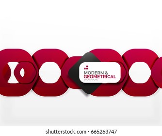 Geometric abstract background, cut chain shapes or hexagons on white. Vector illustration