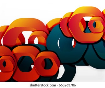 Fondo geométrico abstracto, formas de cadena de corte o hexágonos en blanco. Ilustración del vector