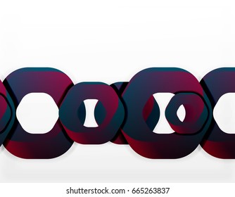 Fundo geométrico abstrato, corta formas de cadeia ou hexágonos em branco. Ilustração vetorial