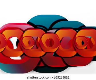 Geometric abstract background, cut chain shapes or hexagons on white. Vector illustration