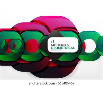 Geometric abstract background, cut chain shapes or hexagons on white. Vector illustration