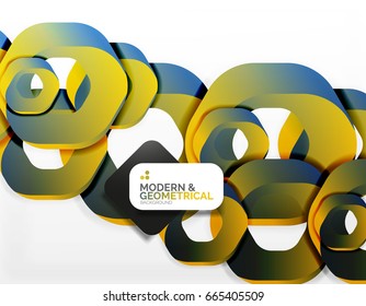 Fondo geométrico abstracto, formas de cadena de corte o hexágonos en blanco. Ilustración del vector