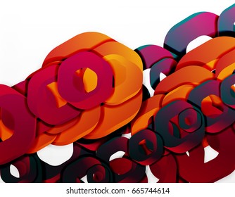 Fondo geométrico abstracto, formas de cadena de corte o hexágonos en blanco. Ilustración del vector