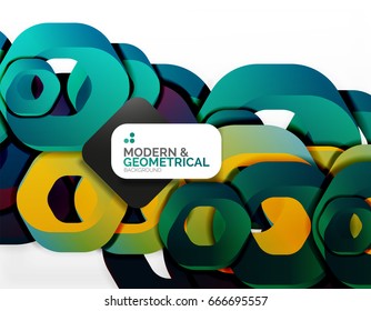 Fondo geométrico abstracto, formas de cadena de corte o hexágonos en blanco. Ilustración del vector