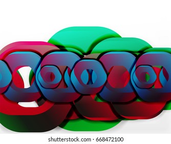 Geometrischer abstrakter Hintergrund, Schnittkettenformen oder Hexagons auf Weiß. Vektorgrafik